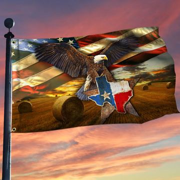 Discover Texas Flag Patriotic Eagle U.S. State