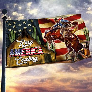 Discover Horse Cowboy America Grommet FLag Color