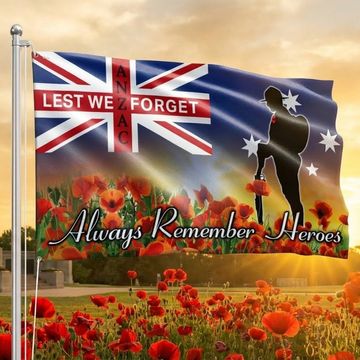 Discover Anzac Day Australia Flag, Lest We Forget Veterans for Australia Day Decor