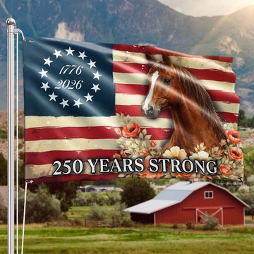 Discover Horse American Grommet Flag, 250 Years Strong Horse Farmhouse Decor