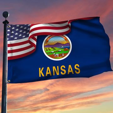 Discover Kansas Flag American Kansas Grommet Flag