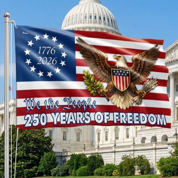 Discover 250 Years Betsy Ross Flag, We The People Bald Eagle Shield Patriotic Grommet Flag