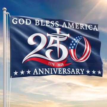 Discover 250th Anniversary 1776 2026 American Flag, God Bless America Christ Grommet Flag