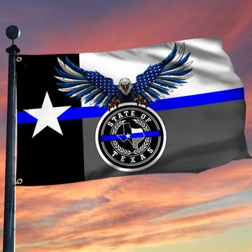 Discover Texas Flag Eagle Thin Blue Line