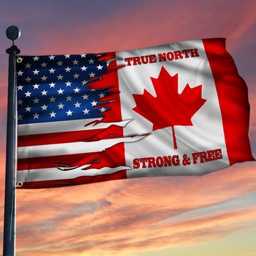 Discover Canada And American Grommet Flag True North Strong & Free MLH1913GFv3