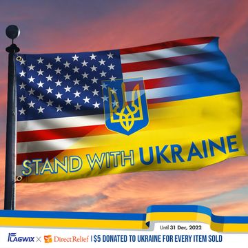 Discover America And Ukraine Grommet Flag Stand With Ukraine BNL557GFv1