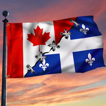 Discover Canadian Quebec Grommet Flag QNN196GFv1