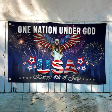 Discover Veterans Day Flag, American Flag - One Nation Under God Patriotic Flag Grommet Flag