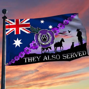 Discover Purple Poppy Australian Grommet Flag They Also Served BNL418GFv2