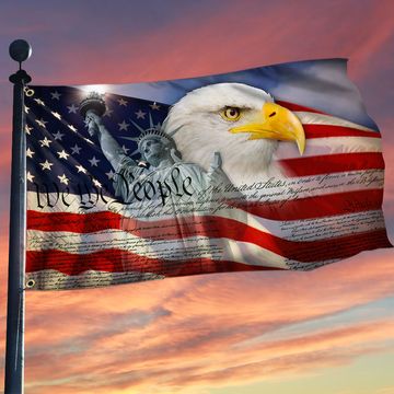 Discover Patriot Eagle Grommet Flag