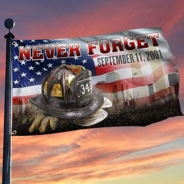 Discover 911 Grommet Flag 343 Firefighter Never Forget