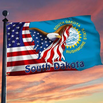 Discover South Dakota Eagle Grommet Flag MLH1774GFv3
