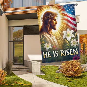 Discover He is Risen Religious Easter Day Flag