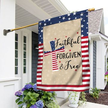 Discover Flagwix American Flag - American Patriotic Cross Faithful Forgiven and Free Flag