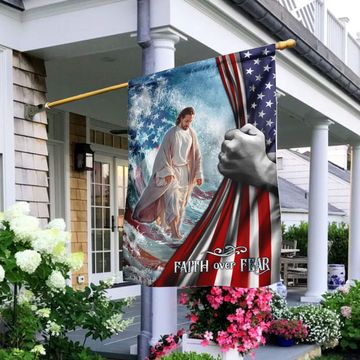 Discover Faith Over Fear Jesus God Flag