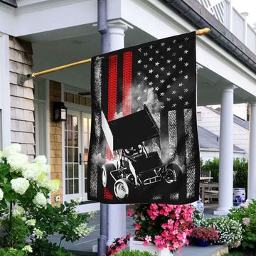 Discover Sprint Car Racing American U.S. Flag