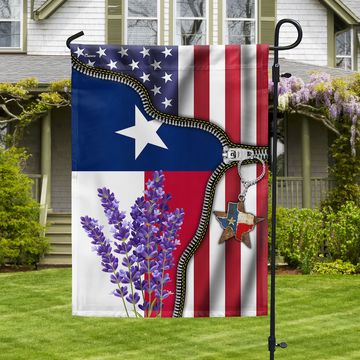 Discover Texas Bluebonnet Zip American Flag