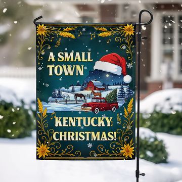 Discover Kentucky Christmas Flag | Small Town Bluegrass Red Truck Farm Decor