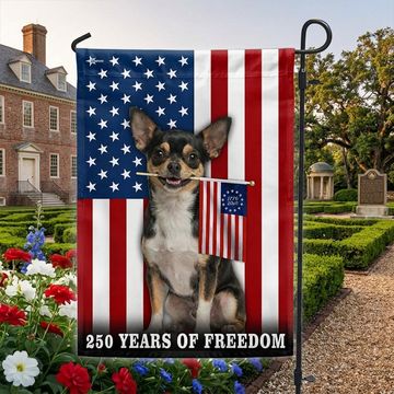 Discover Dog American Flag, 250 Years of Freedom Chihuahua US Flag