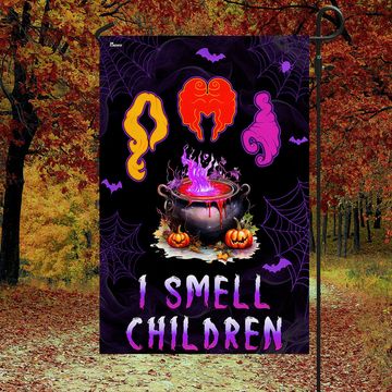 Discover Three Witches Hocus Pocus Halloween I Smell Children Flag