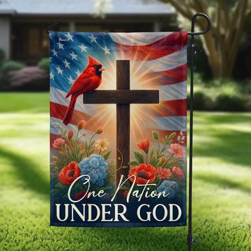 Discover Cardinal Christian Cross American Flag One Nation Under God Flag