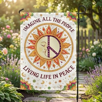 Discover Woodstock Hippie Peace Flag, Peace Sign Imagine All the People Boho Decor