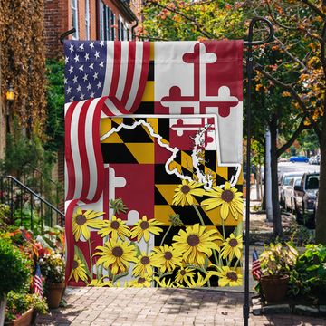 Discover Maryland Black-eyed Susan Flower Flag MLN1111Fv7