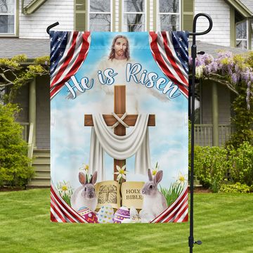 Discover Easter Day Rabbit Flag He Is Risen Jesus Christ Flag