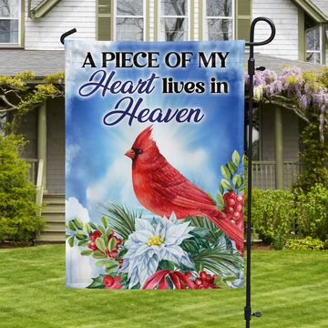 Discover Cardinal A Piece Of My Heart Lives In Heaven Flag