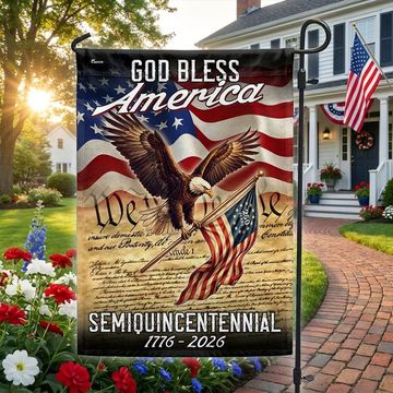 Discover God Bless America 1776 2026 Flag, We The People Semiquincentennial 250 Years American Flag