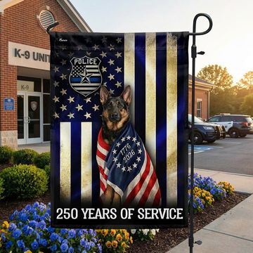 Discover Dog Thin Blue Line Flag, German Shepherd 250 Years of Protection Decor