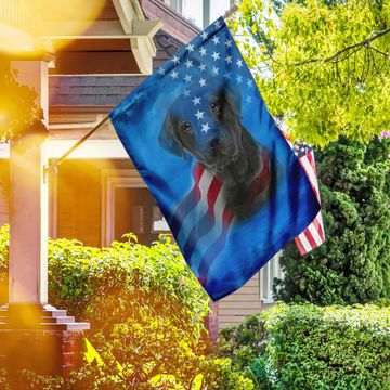 Discover Black Labrador Dog Stars & Stripes Flag