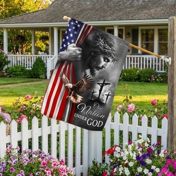Discover One Nation Under God Flag, Patriotic American Christian Decoration