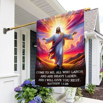 Discover FLAGWIX Jesus Christian Bible All You Who Labor And Are Heavy Laden Flag