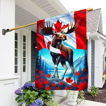 Discover Moose Canadian Flag
