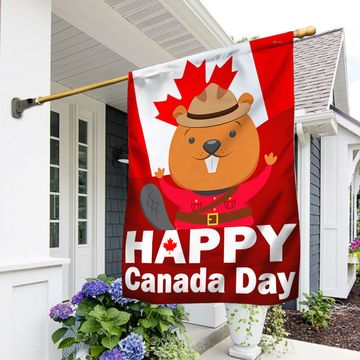 Discover Happy Canada Day Beaver Flag