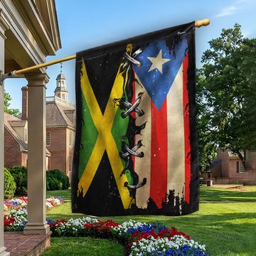 Discover Jamaican Puerto Rican Heritage Flag, Caribbean Pride Decorative Flag