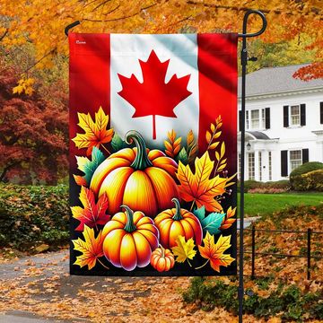 Discover Autumn Pumpkins Canadian Fall Flag