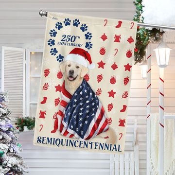 Discover Patriotic Yellow Labrador Retriever Flag American 250th Christmas Decor