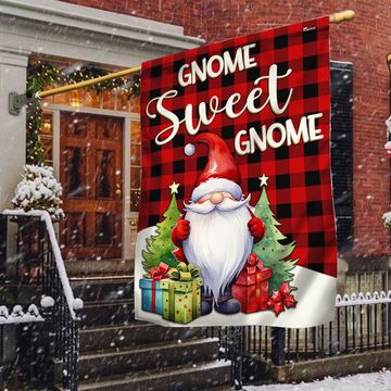 Discover Gnome Sweet Gnome Christmas Flag