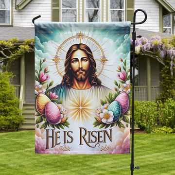 Discover FLAGWIX  Easter Day Jesus Christ He Is Risen Easter Eggs Flag