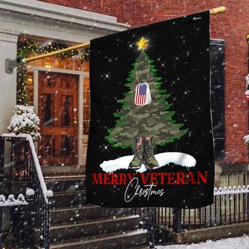 Discover Veterans Day Flag, Merry Veteran Christmas Flag