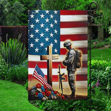 Discover Veteran Day Flag Remembrance Veteran Standing Before The Cross Patriotic Flag