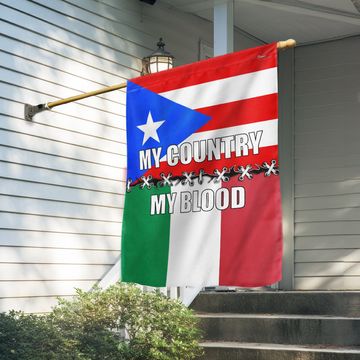 Discover Italian and Puerto Rican My Country My Blood Flag
