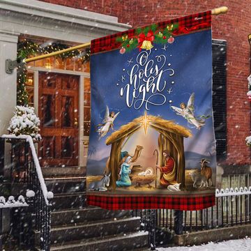 Discover Christmas Flag Nativity Scene O Holy Night Child Is Born
