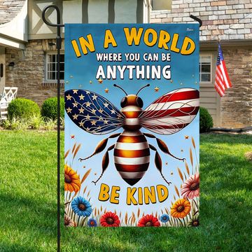 Discover BEE Flag In A World Where You Can Be Anything Be Kind Flag, Hippie Flag