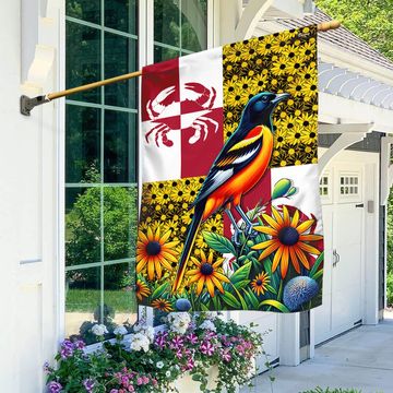 Discover FLAGWIX Maryland State Baltimore Oriole Bird and Black-eyed Susan Flower Flag