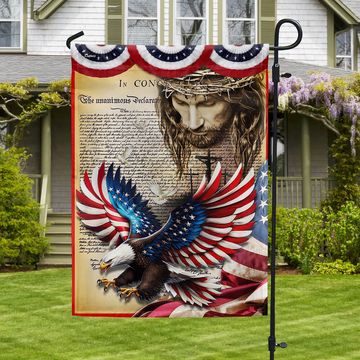 Discover Eagle Christian Jesus American Flag