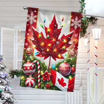Discover Canada Christmas Flag