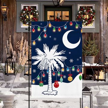 Discover South Carolina Christmas Flag